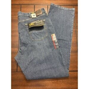 New Lee Relaxed Fit Straight Leg Blue Jeans Mens Size 40x34